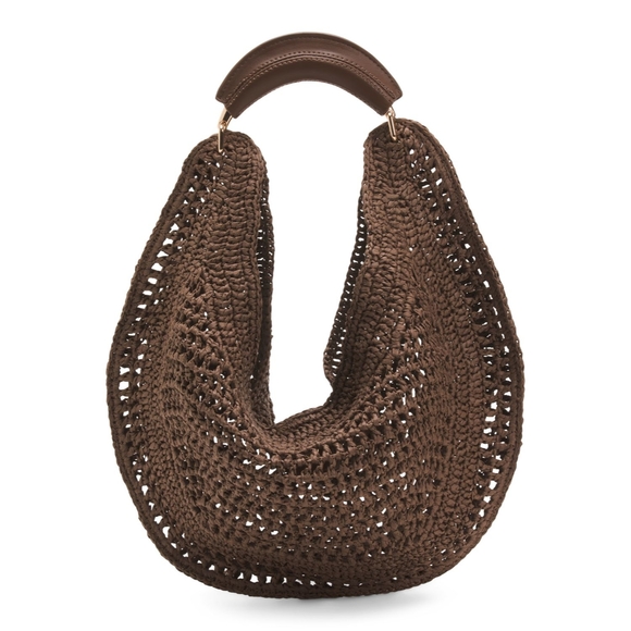 Urban Expressions Handbags - Urban Expressions Brown Crochet Shoulder Bag